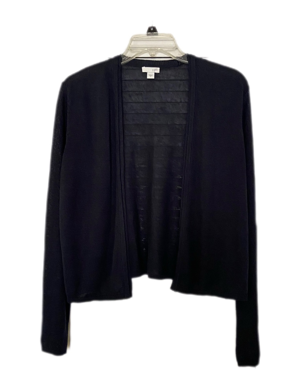 J. Jill Navy Linen Blend Open-Front Cardigan Size Small - Picture 2 of 12